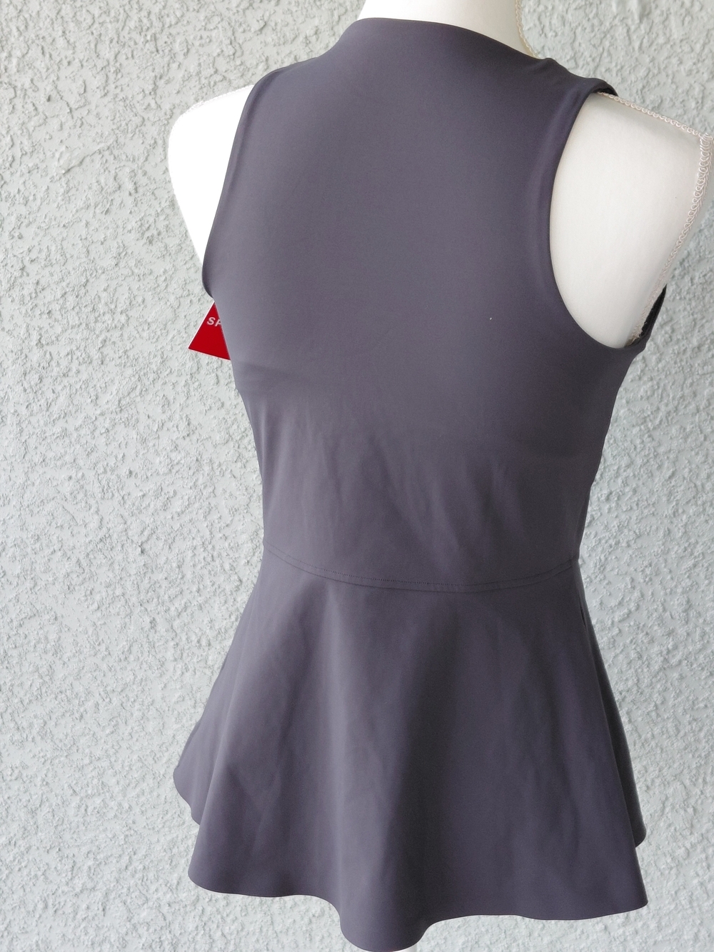 NWT SPANX 2-in-1 Peplum Mock Neck Tank Dark Storm Gray Size M - Picture 3 of 8